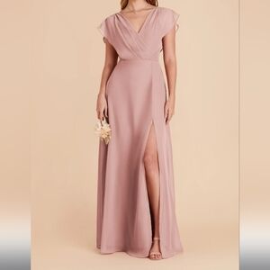 Birdie Grey Violet Chiffon Maxi Dress with Side Slit Size M NwT.